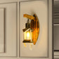 Frendorf | Einzelne Glühbirne Wandleuchte Sconce Ländlicher Stil Laterne Klarglas Wandmontierte Lampe in Antikbronze
