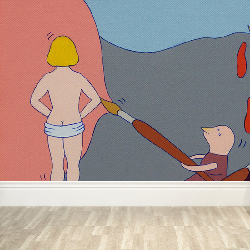 Illustrationsstil Figur Wandmural Riesige Wandverkleidung für Esszimmer, Anpassung