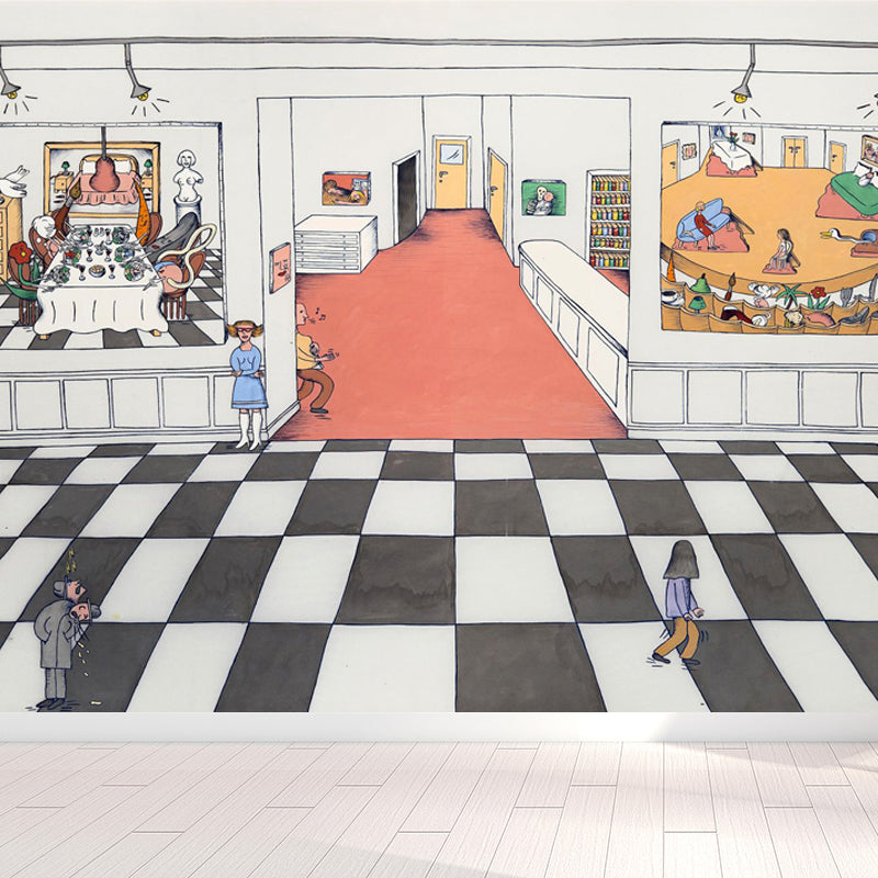 Illustrationsstil Figur Wandmural Riesige Wandverkleidung für Esszimmer, Anpassung