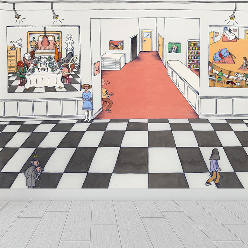 Illustrationsstil Figur Wandmural Riesige Wandverkleidung für Esszimmer, Anpassung