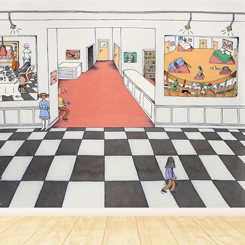 Illustrationsstil Figur Wandmural Riesige Wandverkleidung für Esszimmer, Anpassung