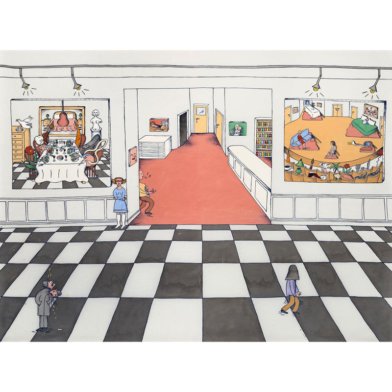 Illustrationsstil Figur Wandmural Riesige Wandverkleidung für Esszimmer, Anpassung