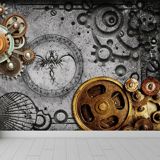 Industrielle Metallgetriebe Wandmural Helle Farbe Kettenübertragung Wandverkleidung