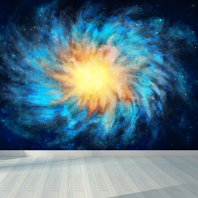 zeitgenössisches Jungen Wandaufkleber Wundervolle Sterne Spiral Landschaft Blau Wandverkleidung