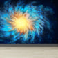 zeitgenössisches Jungen Wandaufkleber Wundervolle Sterne Spiral Landschaft Blau Wandverkleidung