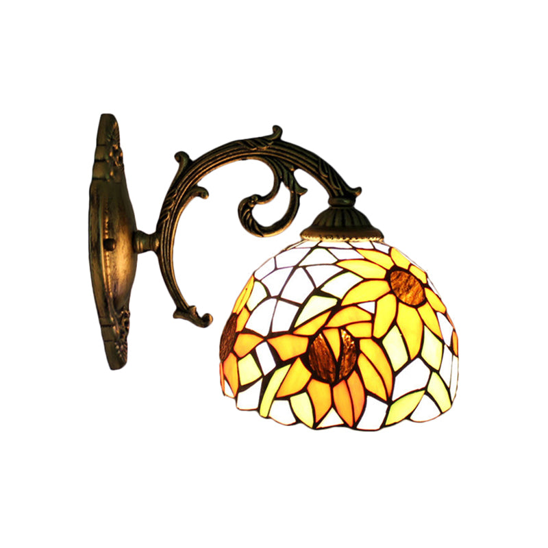 Frendorf | Lodge Flower Wand lamp met gebogen arm 1 licht mini wandverlichting voor woonkamer