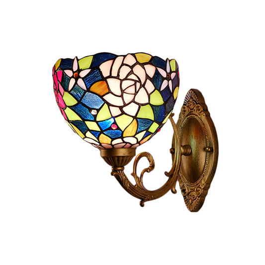 Frendorf | Lodge Flower Wand lamp met gebogen arm 1 licht mini wandverlichting voor woonkamer