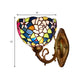 Frendorf | Lodge Flower Wand lamp met gebogen arm 1 licht mini wandverlichting voor woonkamer