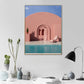 Frendorf | Illustration Gebäude und See Leinwand Kunst Nordic Texturierten Wohnzimmer Wand Dekoration