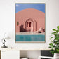 Frendorf | Illustration Gebäude und See Leinwand Kunst Nordic Texturierten Wohnzimmer Wand Dekoration