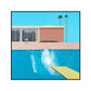 Frendorf | Haus und Schwimmbad Leinwand Texturiert Zeitgenössischer Stil für Jungen Schlafzimmer Malerei
