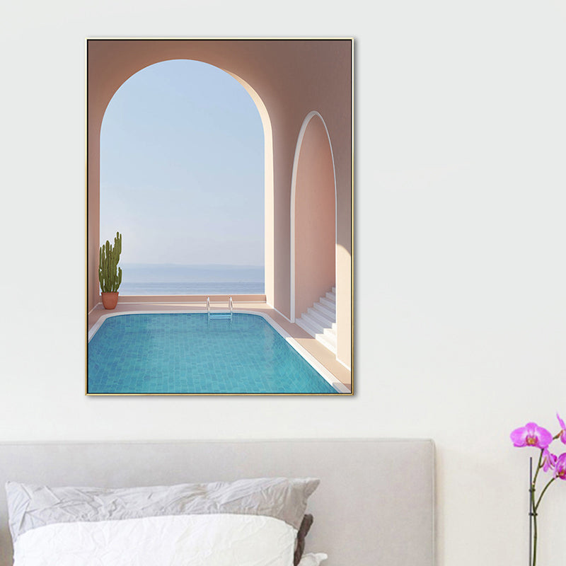 Frendorf | Wandkunst Deko Skandinavischer Texturierter Leinendruck in Pink für das Wohnzimmer