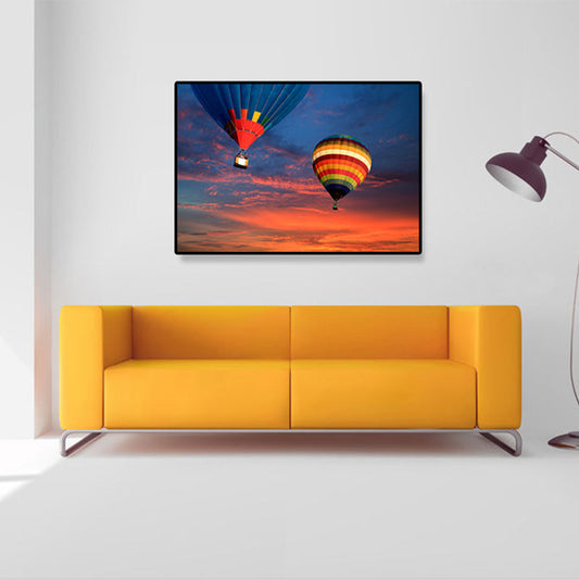 Frendorf | Blauke Heißluftballon Canvasdruk Decoratieve Modernistische Wandkunstdecor voor de woonkamer