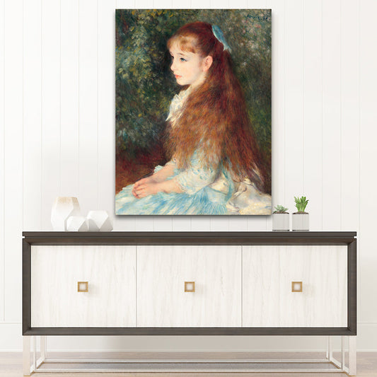 Frendorf | Blaue impressionistische Leinwanddruck Malerei Renoir das junge Mädchen Elaine Wandkunst für das Esszimmer