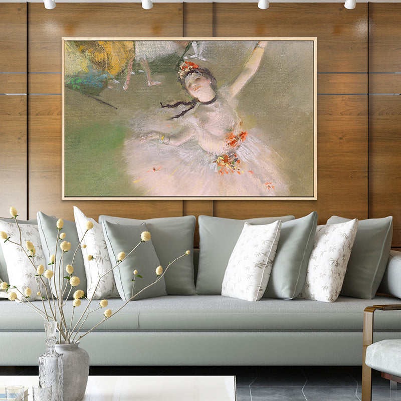 Frendorf | Degas tanzende Ballerina Gemälde im weißen Retro-Stil Wandkunst Druck für das Schlafzimmer