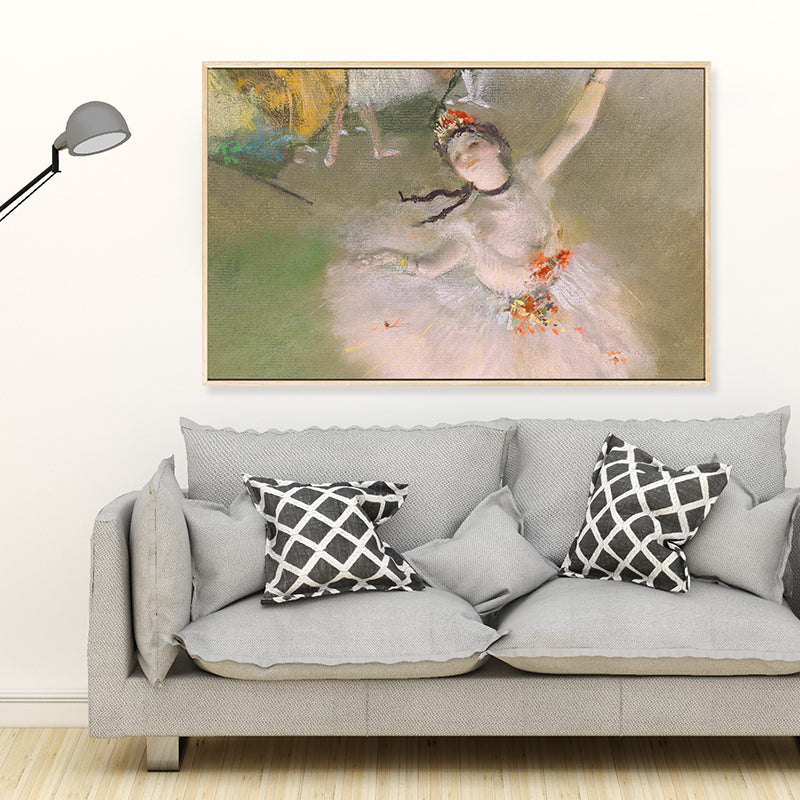 Frendorf | Degas tanzende Ballerina Gemälde im weißen Retro-Stil Wandkunst Druck für das Schlafzimmer