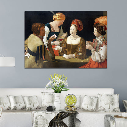 Frendorf | Braune Vintage-Canvas-Druck Der Schwindler mit dem Kreuzkopf Grußkarte Malerei für das Zimmer