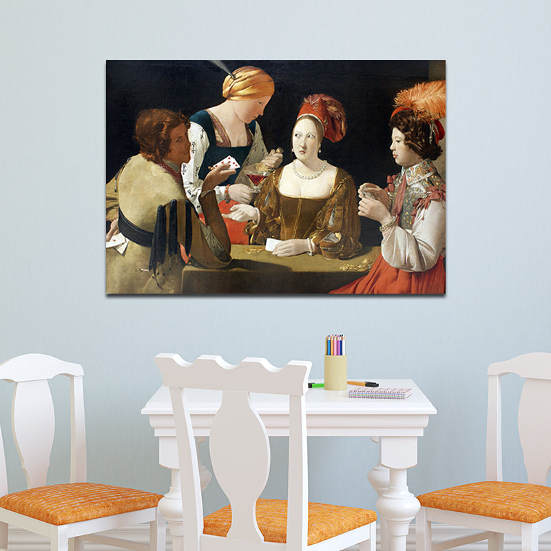 Frendorf | Braune Vintage-Canvas-Druck Der Schwindler mit dem Kreuzkopf Grußkarte Malerei für das Zimmer