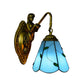 Frendorf | 1 Hoofdmontage Verlichting Tiffany Lily Blauw/Geel Glazen Wandlamp voor Gang