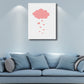 Frendorf | Moderne Wolken- und Herz Kunstdruck Leinwand Dekorative Pinke Gemälde für das Schlafzimmer