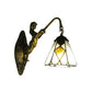 Frendorf | Tiffany Cone Wandmontage Verlichting 1 Kop Beige Glas Wandlamp met Zeemeermin Achterplaat