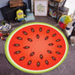 Frendorf | Kinder Kinderzimmer Teppich in Grün Essen & Getränke Wassermelone Kiwi Frucht Bonbon Print Teppich Polyester Rutschfester Teppich
