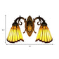 Frendorf | Gelbes Glas Alter Messing Wandleuchte Bogen/Nixe 2 Köpfe Mission Wandmontierte Lampe