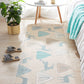 Frendorf | Unique Kids Rug in Ivory Animal Deer Tree Pattern Rug Cotton and Linen Washable Fringe Carpet for Children's Room