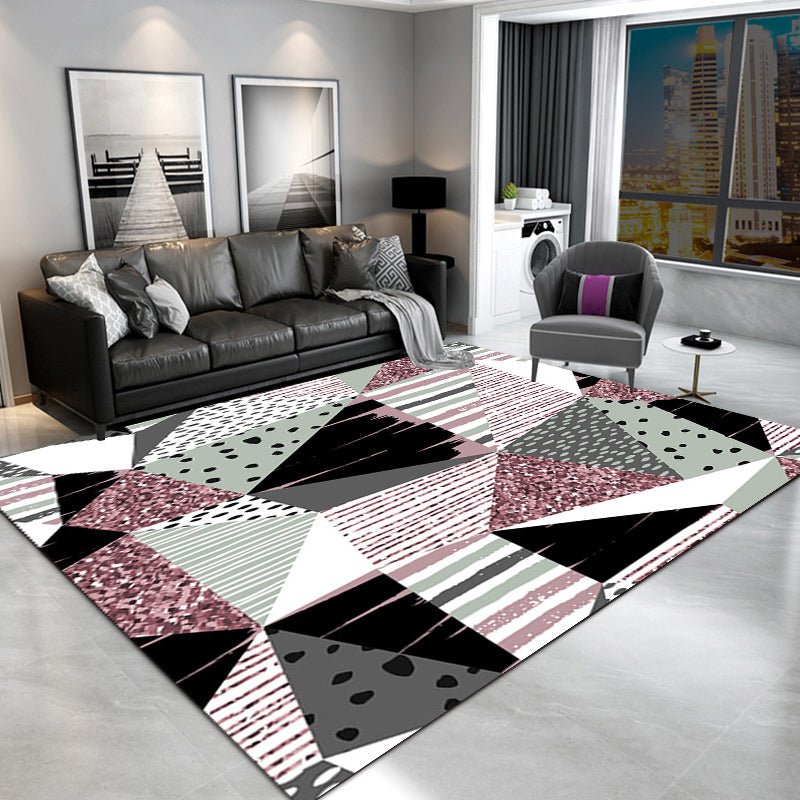 Frendorf | Blau- und gelber Schlafzimmerteppich modernes Farbblockstreifenmuster Teppich Polyester fleckenbeständiger Teppich