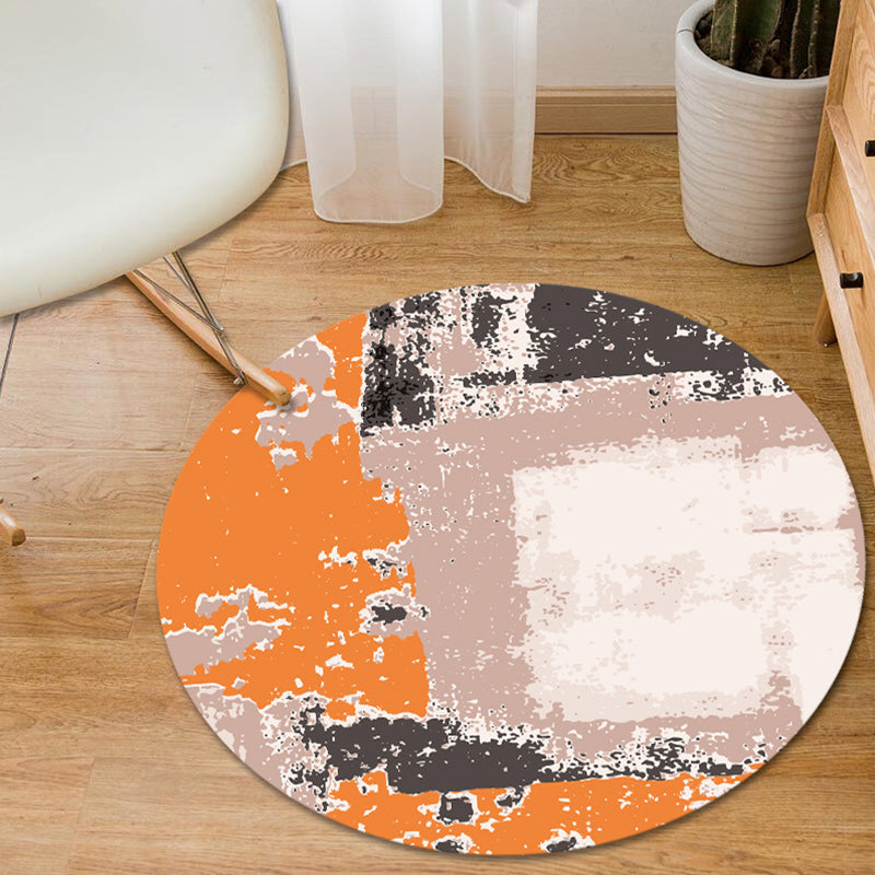 Frendorf | Blau und Gelb Schlafzimmer Teppich Modern Abstrakt Pinselstrich Muster Teppich Polyester Haustierfreundlicher Teppich