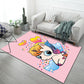 Frendorf | Kinderzimmerteppich in Schwarz und Pink mit Tierdruck Huhn Einhorn Schwein Teppich Polyester Anti-Rutsch Bereichsteppich