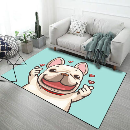 Frendorf | Stijlvol Kinder Tapijt in Roze en Grijs Dier Eenhoorn Konijn Hond Patroon Tapijt Polyester Antislip Vloerkleed voor Kinderkamer
