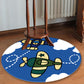 Frendorf | Blauer Teppich für das Kinderzimmer Kinder Weltraum Planet Galaxy Flugzeug Muster Bereichsteppich Polyester Anti-Rutsch Teppich