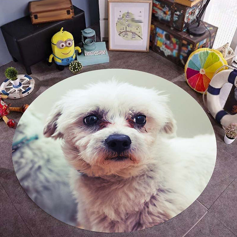 Frendorf | Roze en Rode Kinderkamer Tapijt Dieren Hond Patroon Gebied Tapijt Polyester Antislip Achterkant Tapijt
