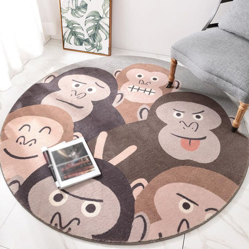 Frendorf | Casual Kids Tapijt in Groen en Blauw Dier Leeuw Panda Pinguïn Patroon Tapijt Wol Wasbaar Vloerkleed voor Kinderkamer