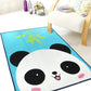 Frendorf | Süßer Kinderteppich in grün und blau mit Tiermuster Löwe Panda Pinguin Teppich Polyester rutschfester Teppich für das Kinderzimmer