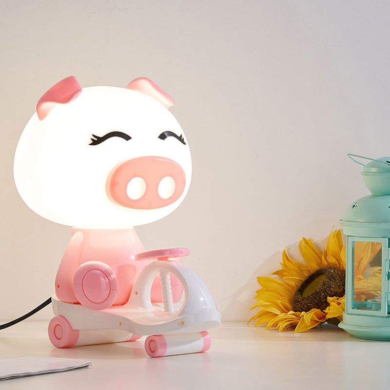 Schwein/Frosch/Panda Kinderzimmer Leselampe Kunststoff 1-Lampe Cartoon Nachttischlampe in Schwarz/Rosa/Grün