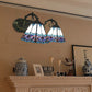 Frendorf | Pyramide Gepoleerd Glas Wandlamp Tiffany 2 Koppen Zwart/Brass/Bronze Wandbevestiging Lichtarmatuur
