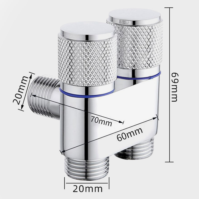 Frendorf | 1/2" Winkelventil mit doppeltem Schaltanschluss