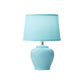 Stoff Schmal zulaufende Nachttischlampe Nordisch 1 Licht Tischlampe mit Vase Keramikbasis in Pink/Blau/Grün