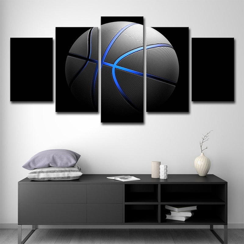 Frendorf | Schwarze Basketball Wandkunst Sport Moderne Mehrteilige Leinwanddruck für das Wohnzimmer