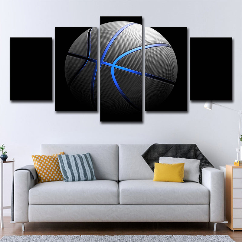 Frendorf | Schwarze Basketball Wandkunst Sport Moderne Mehrteilige Leinwanddruck für das Wohnzimmer