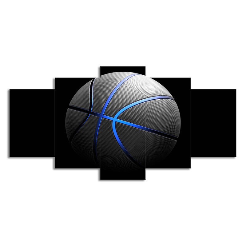 Frendorf | Schwarze Basketball Wandkunst Sport Moderne Mehrteilige Leinwanddruck für das Wohnzimmer