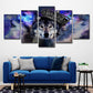 Frendorf | Digitale Druck Wölfe Wandkunst Lila Modernismus Leinwand für Wohnzimmer, Mehrteilig