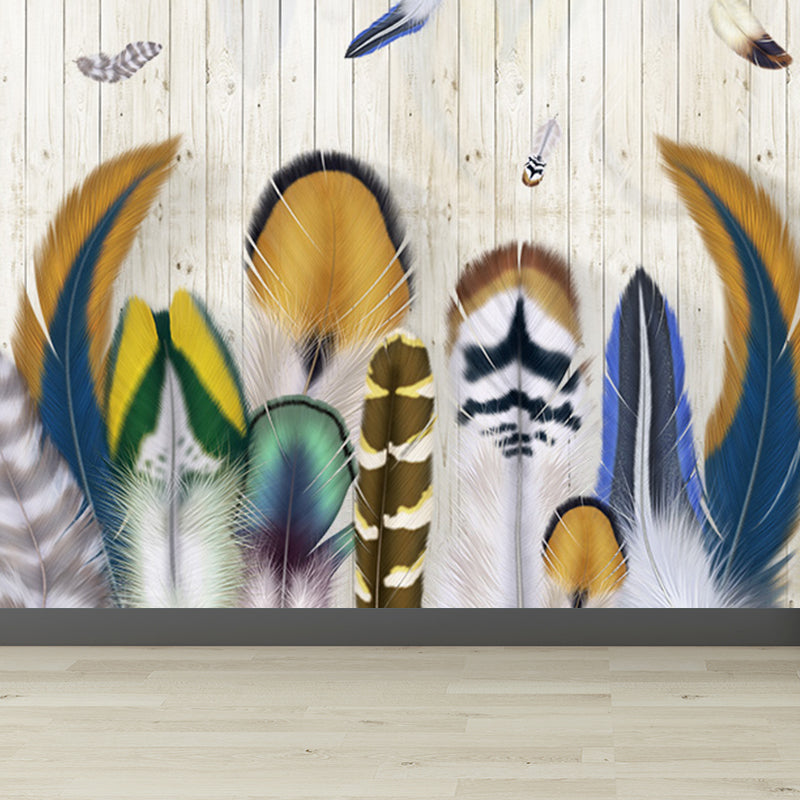 Ganzes Vogelgefieder Wandtapete für Wanddekoration Zeitgenössische Mädchenzimmer Wandkunst