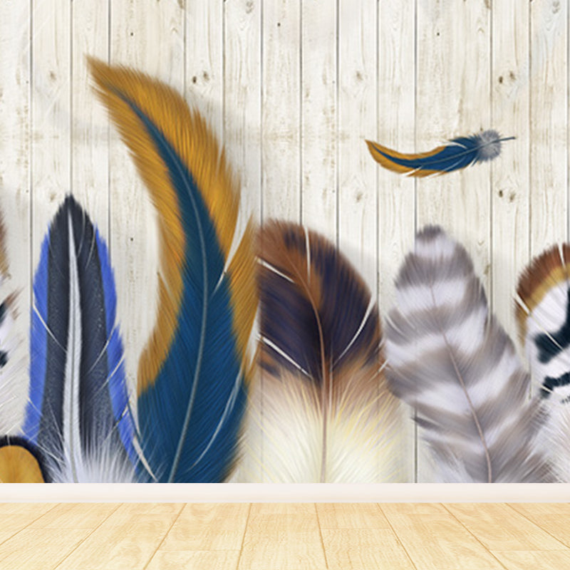Ganzes Vogelgefieder Wandtapete für Wanddekoration Zeitgenössische Mädchenzimmer Wandkunst
