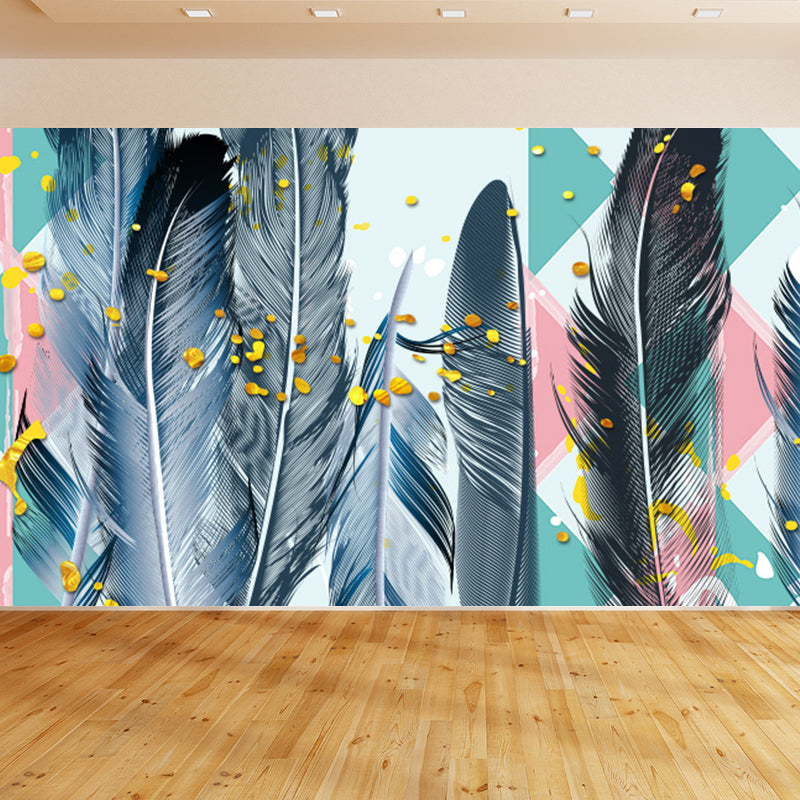 Ganzes Vogelgefieder Wandtapete für Wanddekoration Zeitgenössische Mädchenzimmer Wandkunst