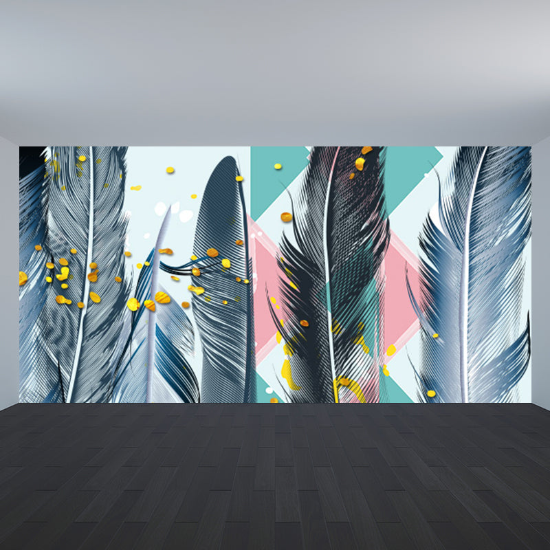 Ganzes Vogelgefieder Wandtapete für Wanddekoration Zeitgenössische Mädchenzimmer Wandkunst