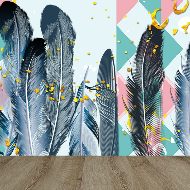 Ganzes Vogelgefieder Wandtapete für Wanddekoration Zeitgenössische Mädchenzimmer Wandkunst