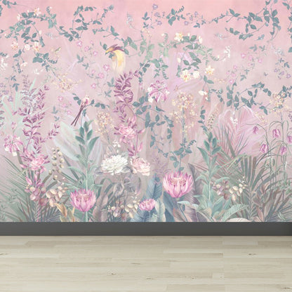 Frendorf | Rosenblüten Tapete Pink Fleckenresistent Modernist Wohnzimmer Wandverkleidung